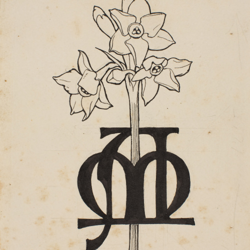 image for: Apel·les Mestres - Narcisos i monograma d&#039;Apel·les Mestres. Il·lustració per al poema «Liliana» d&#039;Apel·les Mestres - 1907