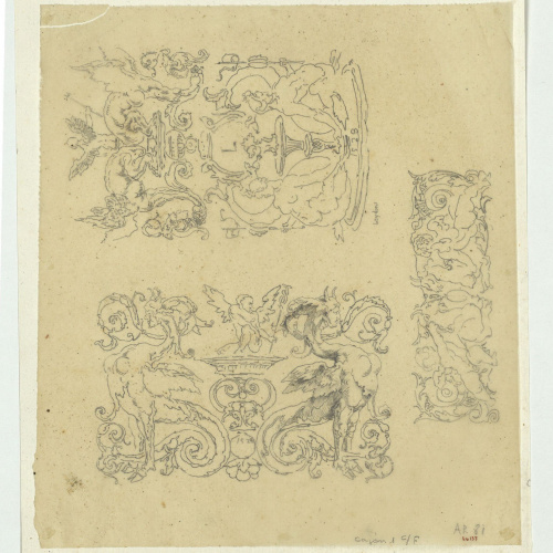 image for: Marià Fortuny - Calc de motius ornamentals d&#039;estil renaixentista - Cap a 1863-1872