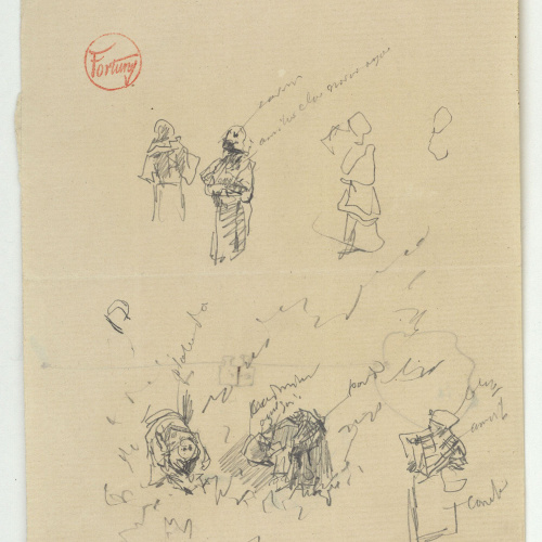 image for: Marià Fortuny - Esbós de dones camperoles - Cap a 1870-1872