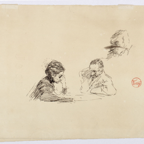 image for: Marià Fortuny - Bust de dona i bust d&#039;home (anvers) / Cap d&#039;home (revers) - Cap a 1867-1872