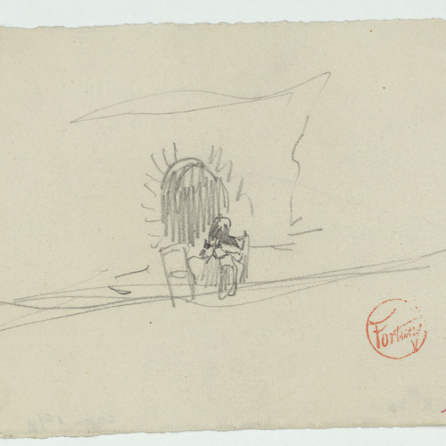 image for: Marià Fortuny - Croquis d&#039;una porta - Cap a 1860-1862