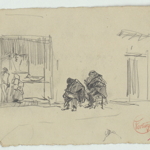 image for: Marià Fortuny - Figures en un carrer - Cap a 1867-1872