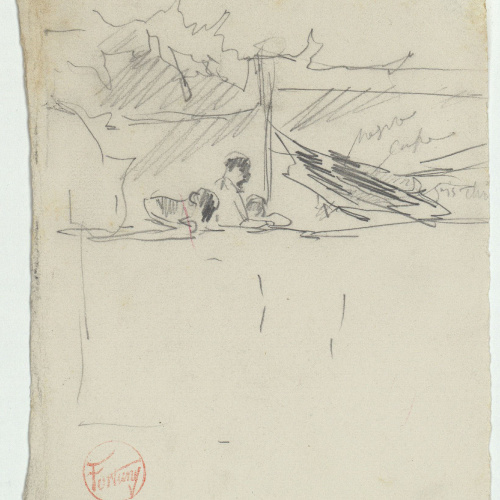 image for: Marià Fortuny - Estudi per al quadre «Dinar a l&#039;Alhambra» [?] - Cap a 1872