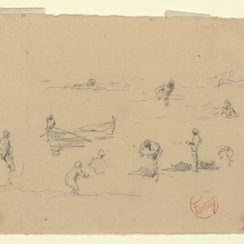image for: Marià Fortuny - Estudi per al quadre «Platja de Portici» - Cap a 1874