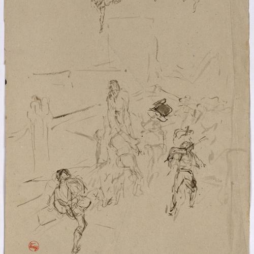 image for: Marià Fortuny - Croquis de figures masculines - Cap a 1867-1874