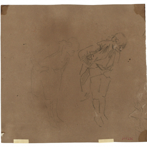 image for: Marià Fortuny - Artista pintant un guitarrista del natural (anvers) / Estudi per al quadre «L&#039;elecció de la model» (revers) - Cap a 1863-1867 [1]