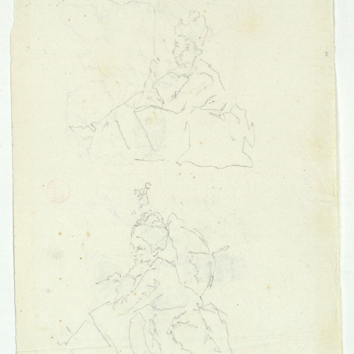 image for: Marià Fortuny - Estudi per al quadre «Platja de Portici» (anvers) / Estudi per al quadre «Platja de Portici» (revers) - Cap a 1874 [1]