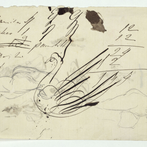 image for: Marià Fortuny - Figures femenines i masculines (anvers) / Estudi per a l&#039;aquarel·la «Mascarada» (revers) - Cap a 1868-1870 [1]