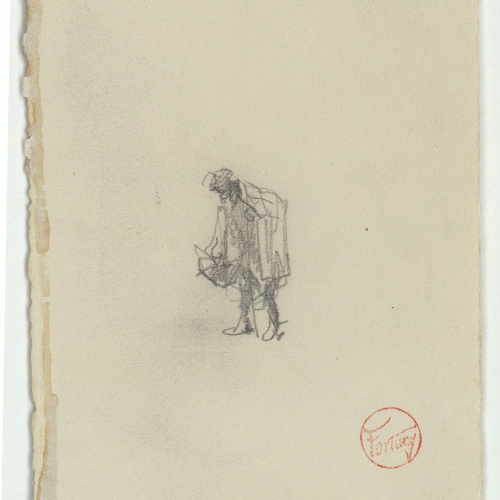 image for: Marià Fortuny - Esbós d&#039;home vell (anvers) / Croquis de figures (revers) - Cap a 1871