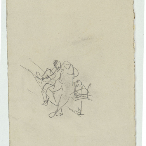 image for: Marià Fortuny - Esbós d&#039;home vell (anvers) / Croquis de figures (revers) - Cap a 1871 [1]