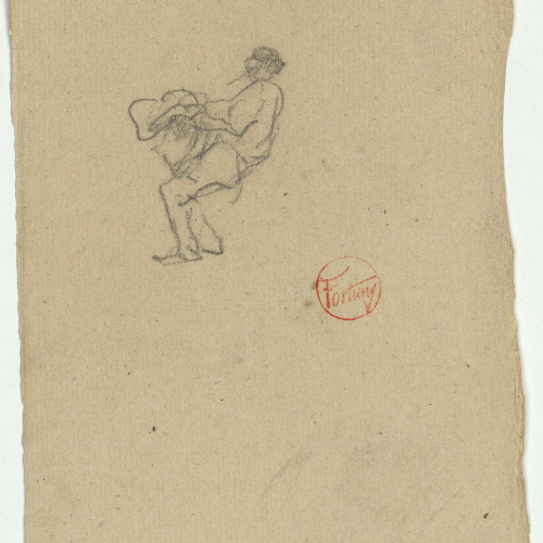 image for: Marià Fortuny - Figura masculina aixecant pes - Cap a 1863-1866