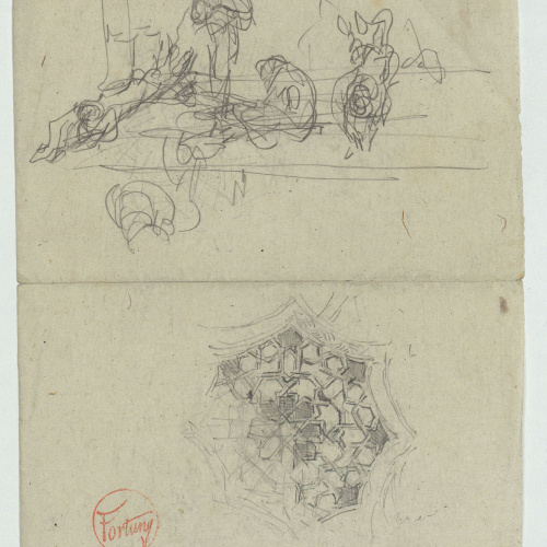 image for: Marià Fortuny - Croquis de figures i motiu ornamental d&#039;estil musulmà - Cap a 1870-1872