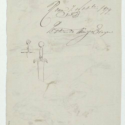image for: Marià Fortuny - Croquis de figures (anvers) / Poms d&#039;espasa (revers) - Cap a 1874 [1]
