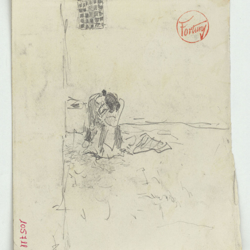 image for: Marià Fortuny - Croquis de figura en una presó - Cap a 1871