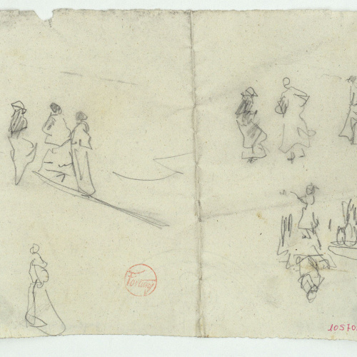 image for: Marià Fortuny - Croquis de figures femenines - Cap a 1874