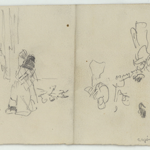 image for: Marià Fortuny - Croquis de figures (anvers) / Croquis de figures (revers) - Cap a 1867-1872 [1]