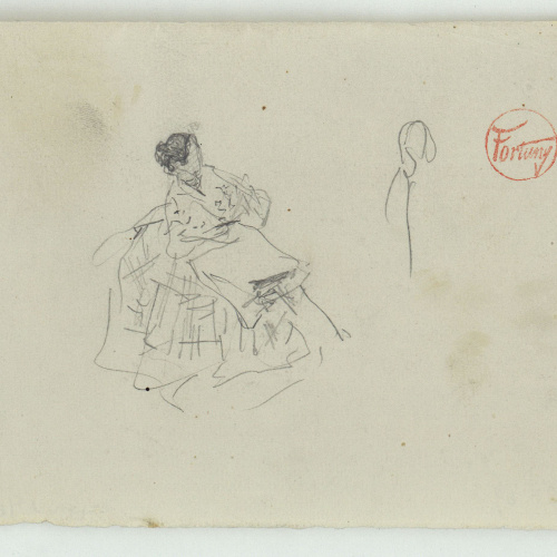 image for: Marià Fortuny - Apunt de figura femenina - Cap a 1871