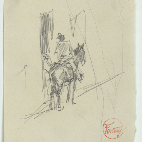 image for: Marià Fortuny - Genet a cavall en un carrer - Cap a 1871