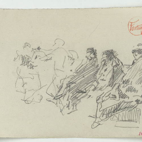 image for: Marià Fortuny - Esbós de figures assegudes - Cap a 1871