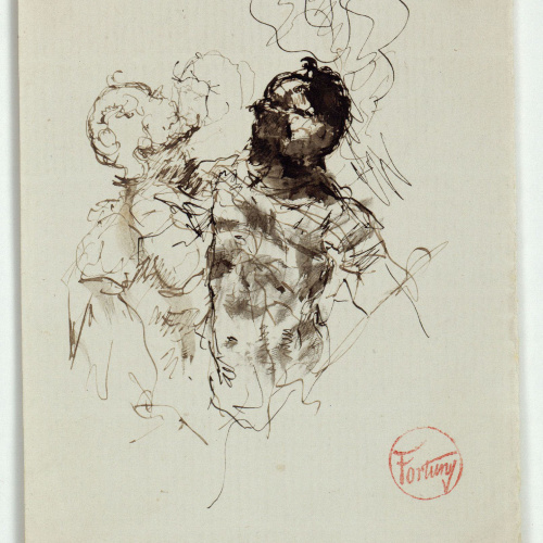 image for: Marià Fortuny - Figures amb cuirassa i casc - Cap a 1863-1867