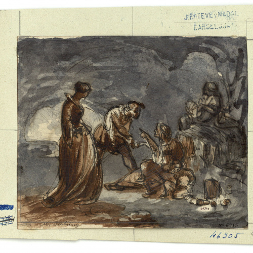 image for: Marià Fortuny - Escena en una gruta - Cap a 1855-1858