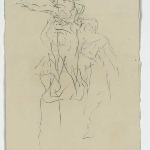 image for: Marià Fortuny - Cap femení (anvers) / Croquis de figura (revers) - Cap a 1867-1872 [1]