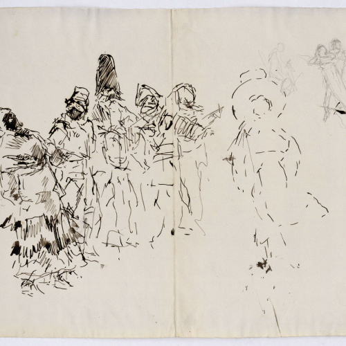 image for: Marià Fortuny - Estudi per al quadre «Enterrament a Granada» - Cap a 1871
