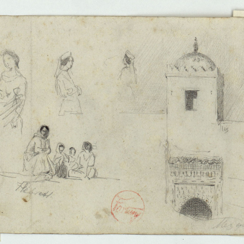 image for: Marià Fortuny - Dones hebrees i mesquita - Cap a 1860-1862