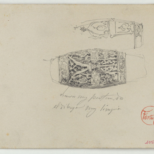 image for: Marià Fortuny - Poms d&#039;espasa d&#039;estil musulmà (anvers) / Casc i cuirassa del segle XV (revers) - Cap a 1867-1872