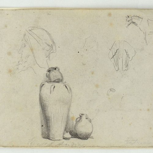 image for: Marià Fortuny - Cap masculí, tenalles i cavall - Cap a 1860-1862