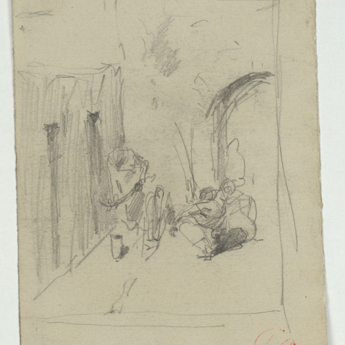 image for: Marià Fortuny - Estudi per al quadre «L&#039;esmolador de sabres» - Cap a 1872