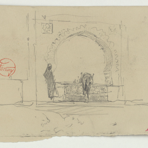 image for: Marià Fortuny - Abeurador marroquí - Cap a 1860-1862