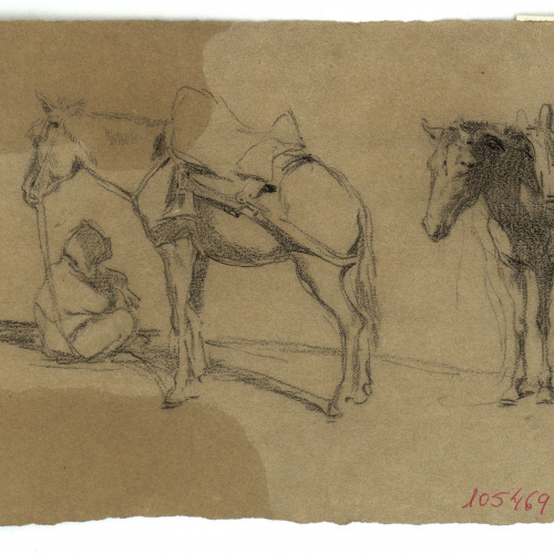 image for: Marià Fortuny - Marroquí i mules - Cap a 1860-1862