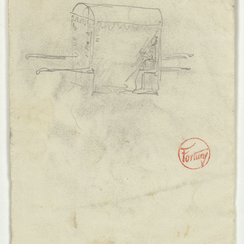 image for: Marià Fortuny - Figura en una llitera - Cap a 1867-1872