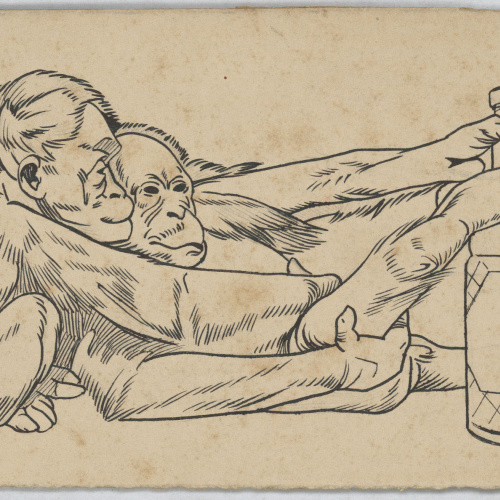 image for: Alexandre de Riquer - Projecte per a un cartell d&#039;«Anís del mono» - Cap a 1897