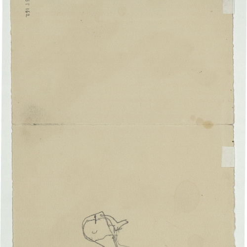 image for: Marià Fortuny - Estudi per al quadre «L&#039;esmolador de sabres» (anvers) / Croquis de casc (revers) - Cap a 1872 [1]