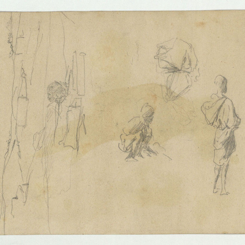image for: Marià Fortuny - Muralles marroquines (anvers) / Marroquins (revers) - Cap a 1860-1862 [1]