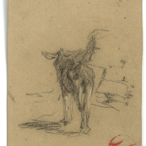 image for: Marià Fortuny - Ruc (anvers) / Esbós de rucs (revers) - Cap a 1860-1862