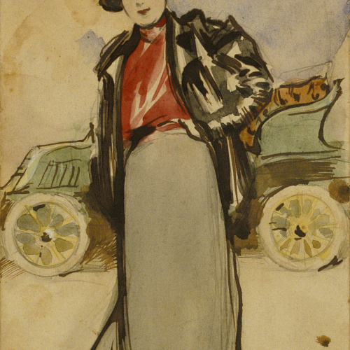 image for: Ramon Casas - Una automobilista - Cap a 1900