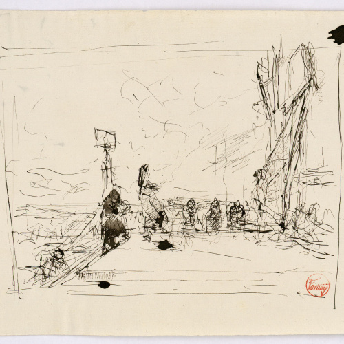 image for: Marià Fortuny - Esbós de composició - Cap a 1867-1874