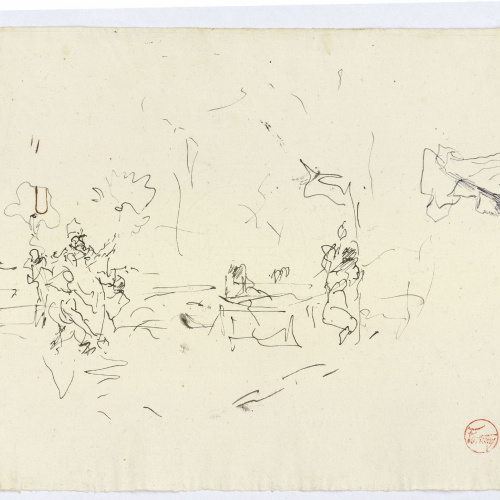 image for: Marià Fortuny - Croquis inconcret i cap femení - Cap a 1870-1872