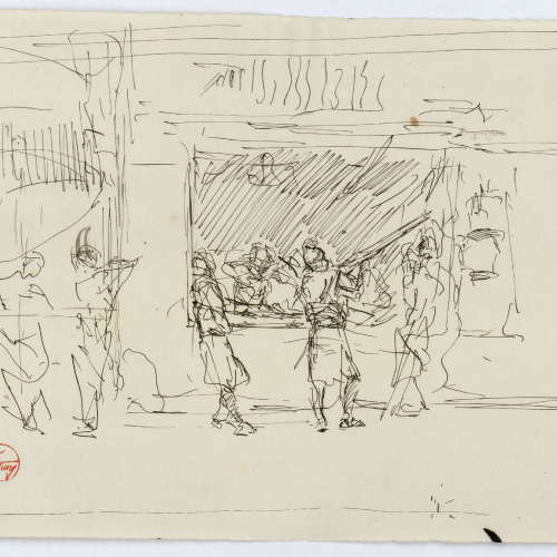 image for: Marià Fortuny - Estudi per a l&#039;aquarel·la «El venedor de tapissos» - Cap a 1870