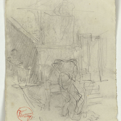 image for: Marià Fortuny - Interior amb figura masculina - Cap a 1867-1872