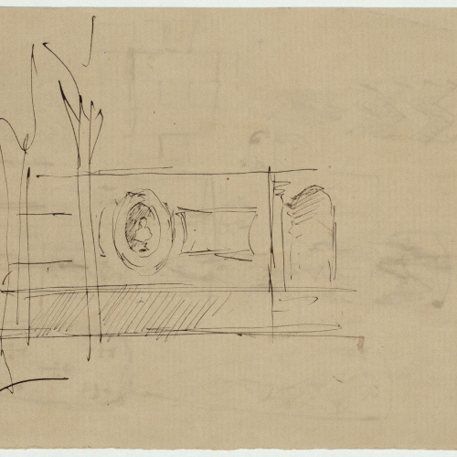 image for: Marià Fortuny - Escuts (anvers) / Mur amb nínxols (revers) - Cap a 1867-1872 [1]