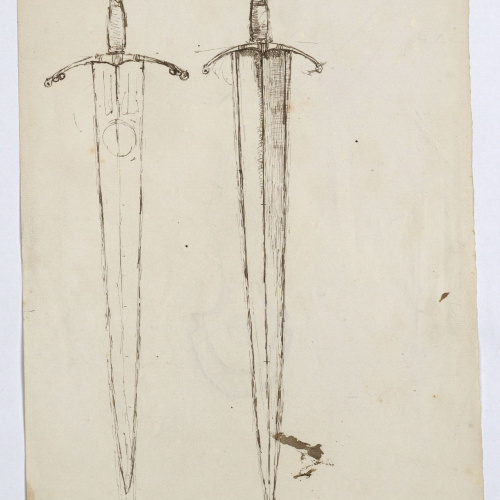 image for: Marià Fortuny - Espases d&#039;estil musulmà (anvers) / Pom d&#039;espasa (revers) - Cap a 1870-1872