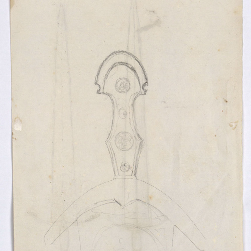 image for: Marià Fortuny - Espases d&#039;estil musulmà (anvers) / Pom d&#039;espasa (revers) - Cap a 1870-1872 [1]