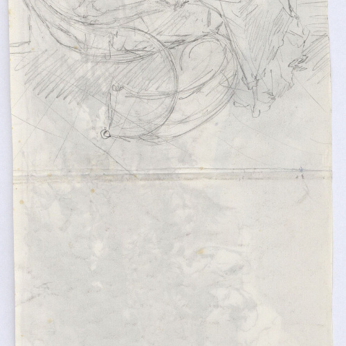 image for: Marià Fortuny - Estudi per al quadre «Àrabs pujant un turó» (anvers) / Dona en un balancí (revers) - Cap a 1862-1864 [1]