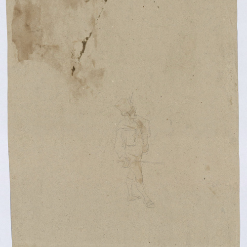 image for: Marià Fortuny - Estudi per al gravat «Ronda nocturna» (anvers) / Estudi per al gravat «Ronda nocturna» (revers) - Cap a 1863-1865 [1]