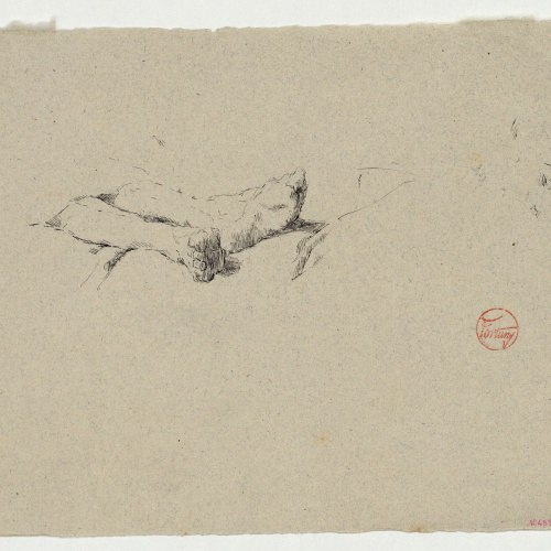 image for: Marià Fortuny - Estudi per als gravats «Cabilenc mort» i «Àrab vetllant el cadàver del seu amic» - Cap a 1866-1867