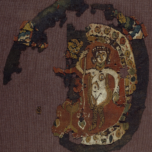 image for: Anònim - Fragment de teixit copte amb paniske en un «orbiculus» - Egipte, segles VI-VII